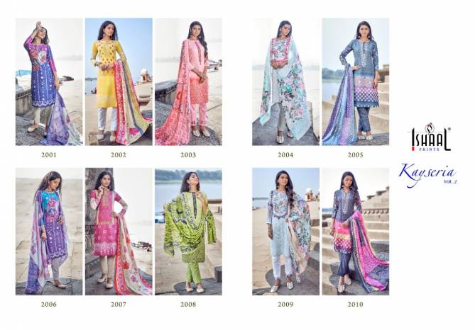 Ishaal Kayseria 2 Fancy Casual Daily Wear Lawn cotton Karachi Dress Material Collection